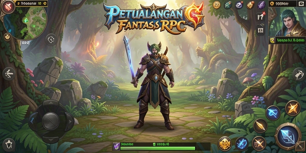 Tangkapan layar utama menunjukkan aksi pertarungan epik dalam 99RP.