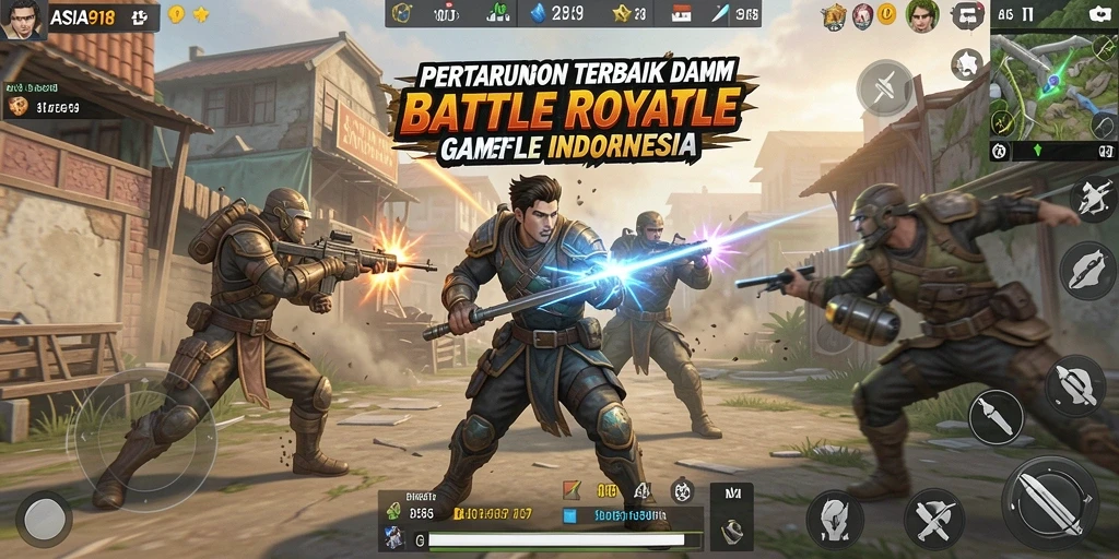 Gameplay Battle Royale yang mendebarkan di ASIA918 dengan peta luas.