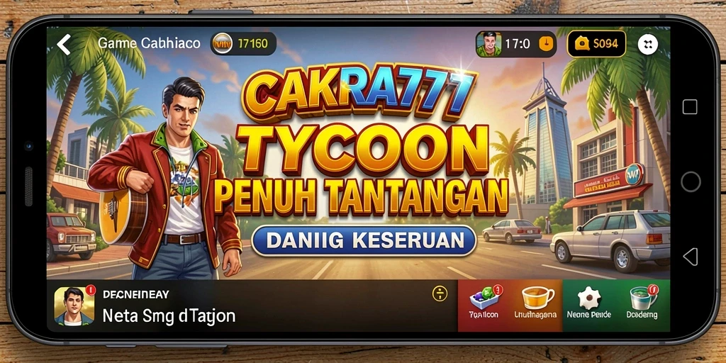 Screenshot gameplay <strong>CAKRA777</strong> yang menunjukkan suasana manajemen bisnis yang dinamis.