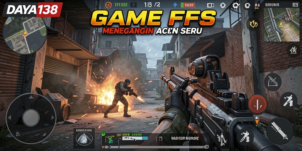 Menampilkan aksi mendebarkan dalam game FPS DAYA138.