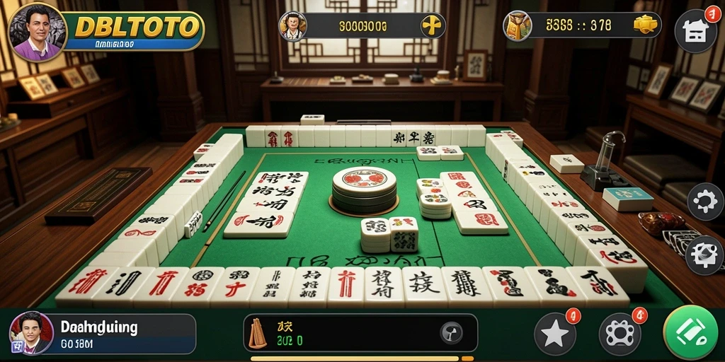 Tampilan gameplay DBLTOTO dengan ubin Mahjong yang menarik.