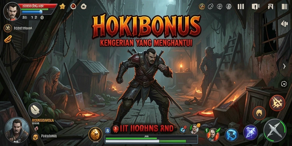 Screenshot gameplay HOKIBONUS menampilkan suasana menegangkan dalam dunia horror.