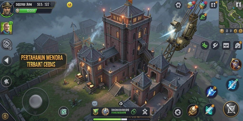 Tangkapan layar gameplay ID6788 menampilkan menara yang siap menghadapi musuh.