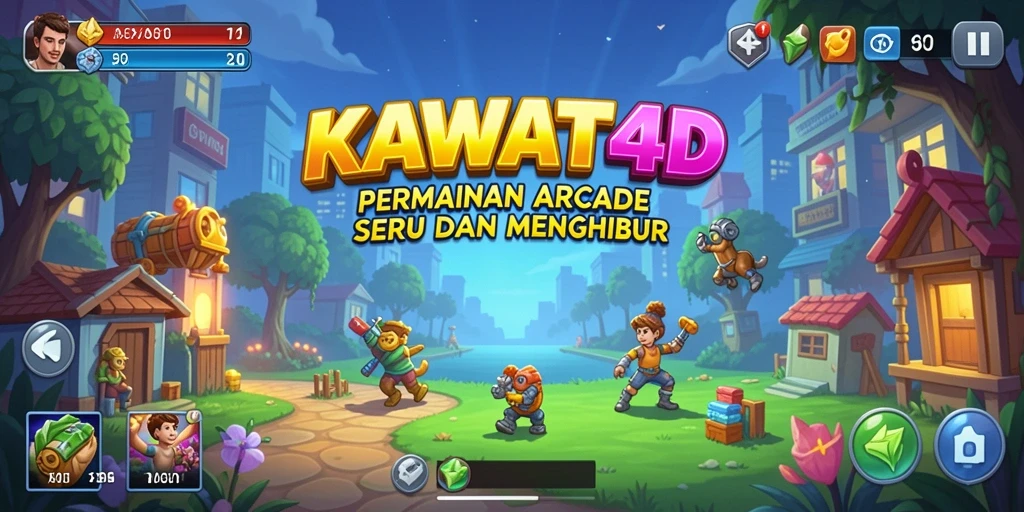 Tangkapan layar gameplay KAWAT4D menampilkan aksi seru dan penuh warna di game Arcade.