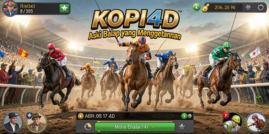 Screenshot gameplay KOPI4D yang menunjukkan aksi balap yang mendebarkan.