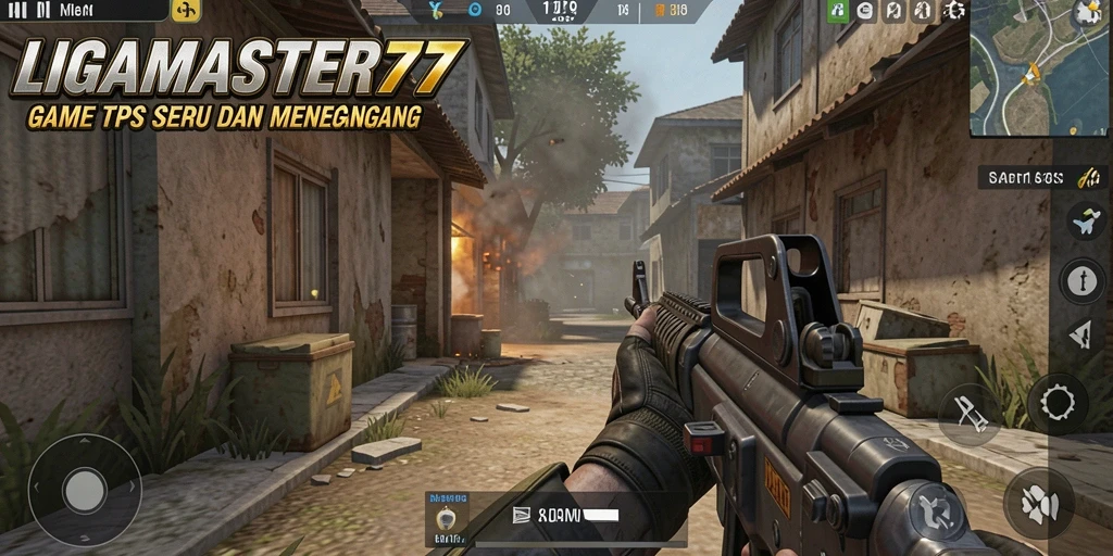 Tampilan gameplay seru dalam LIGAMASTER77 dengan aksi tembak-menembak yang menegangkan.