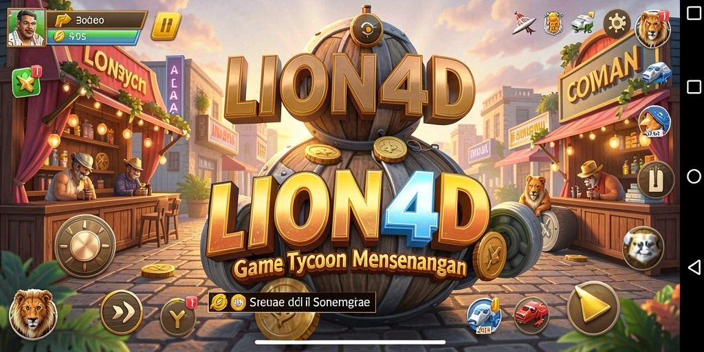 Tampilan gameplay menarik dari LION4D yang menggambarkan strategi bisnis.
