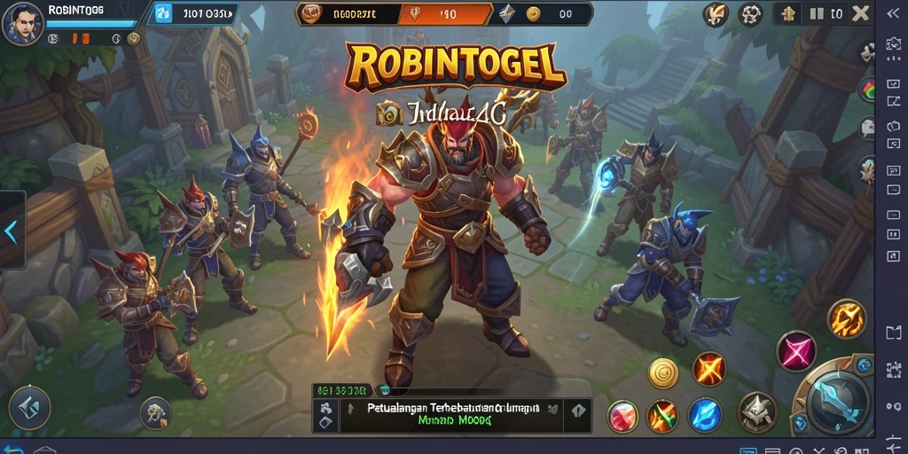 Tampilan gameplay seru dalam dunia ROBINTOGEL yang luas.
