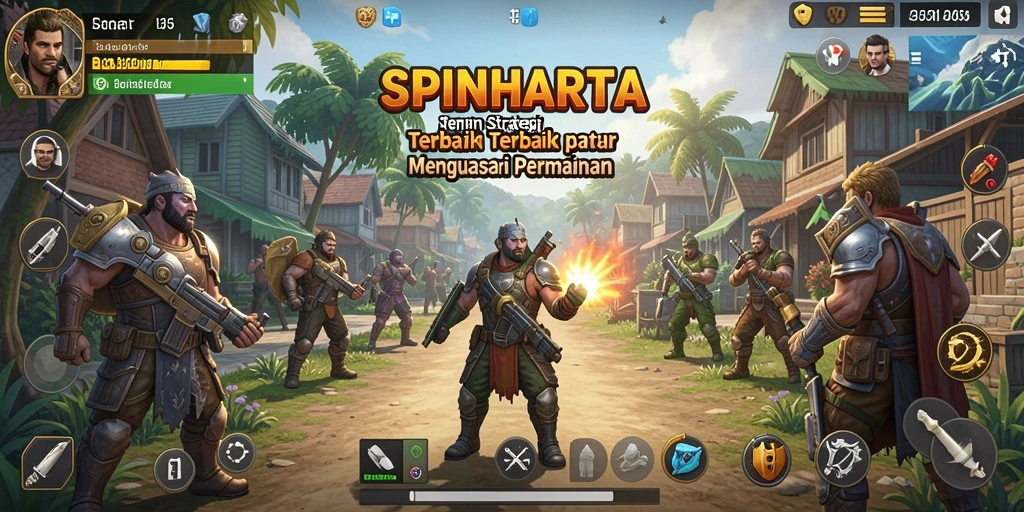 Tampilan permainan SPINHARTA dengan strategi yang memukau.