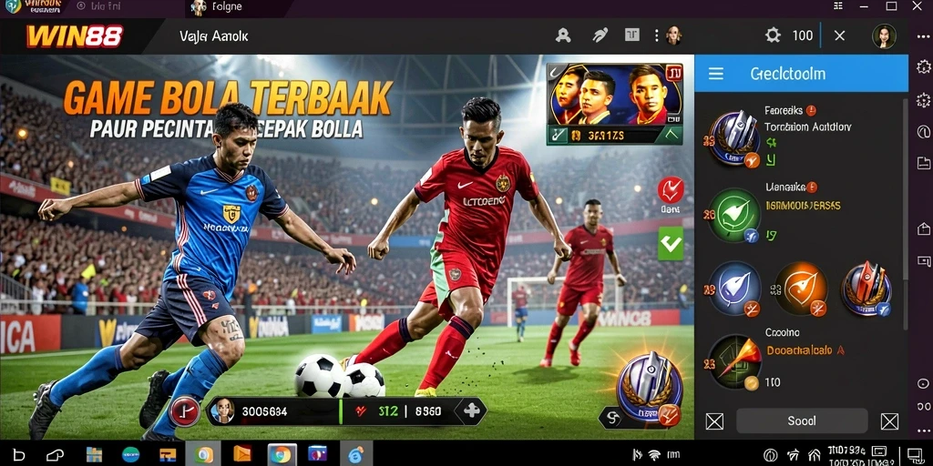 Tampilan gameplay WIN88 yang menegangkan dengan aksi sepak bola yang nyata.