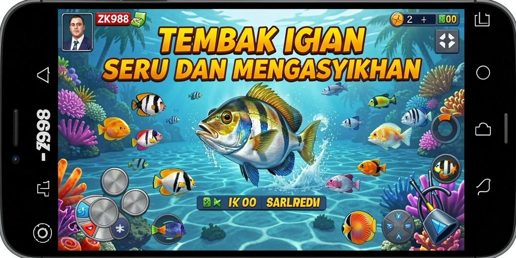 Tampilan gameplay dari ZK988 saat menangkap ikan.